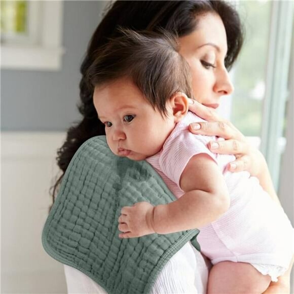 Muslin Burp Cloths 100% Cotton Large 20''x10'' Extra Soft and Absorbent 6 Pack B - Picture 6 of 7